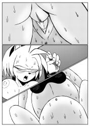 amy_rose anal_sex anthro bbw belly big_belly black_and_white chubby clothing comic crop_top cum_in_mouth cumflation dickgirl fapping fat fellatio forced_oral futa_on_female futanari inflation masturbation milf nadiaavansis naruto naruto_(series) navel page_1 pink_hair plump pregnant pudgy_belly robot sakura_haruno sexual_competition sonic_(series) sperm