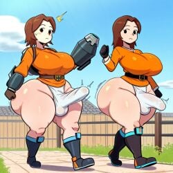 2futas ai_generated ass ass big_ass big_breasts big_butt breasts erection erection_under_clothes erection_under_loincloth fundoshi fundoshi_futanari fundoshilover101 futanari happi_(clothing) huge_ass huge_breasts huge_butt loincloth mii_gunner nintendo sarashi super_smash_bros. tabi_socks