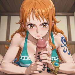 ai_generated handjob nami nami_(one_piece) one_piece