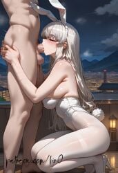 ai_generated blowjob bunny_girl bunnysuit hyeon_jin-seo reality_quest