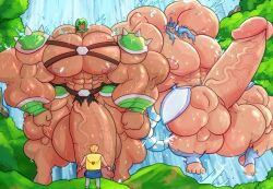 69yano69 abs gijinka gyarados hyper hyper_balls hyper_cock hyper_genitalia hyper_penis hyper_testicles male male_only muscle muscles muscular_male pecs pokemon torterra