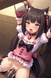 adult age_difference aged_up ahe_gao ai_generated animal_ears bad_anatomy chocola_(sayori) cum interspecies nekopara rape size_difference small_breasts tears vaginal_penetration younger_female