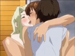 animated barefoot bisexual_(female) blush completely_nude_female female ichijyo_daisuke kissing kuouzumiaiginsusutakeizumonokamimeichoujin_mika long_hair male resort_boin sex shinjou_kanae short_hair stitched threesome vaginal_penetration