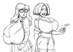 cleavage daria daria_morgendorffer first-second gigantic_breasts huge_breasts jane_lane nails