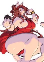 anthro big_breasts breasts female furry shikibetsuko thick_thighs wide_hips