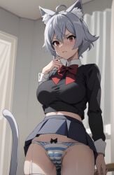 ai_generated bad_anatomy cameltoe linia_dedoldia mushoku_tensei panties pussy pussy_juice skirt wet