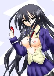 black_eyes black_hair breasts breasts busou_shoujo_machiavellism kirukiru_amou