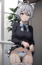 ai_generated bad_anatomy cameltoe linia_dedoldia mushoku_tensei panties pussy pussy_juice skirt wet