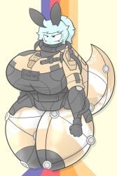 1girls bethesda_softworks dante_(zaclyn) female female_only huge_ass huge_breasts original_character spacesuit starfield tail zaclyn