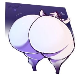 anthro ass atsuinekowo big_ass big_breasts breasts bubble_butt colossal_ass enormous_ass female female_only gigantic_ass huge_ass huge_breasts hyper_ass kindred lamb_(league_of_legends) large_ass league_of_legends massive_ass riot_games thick_thighs thunder_thighs voluptuous wide_hips