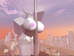 1girls 3d anthro breasts building city cityscape dancing female female/female fish gemmale giantess goo_creature gootraxian kaiju_paradise macro marine nipples pole pole_dancing requiem_shark roblox roblox_game shark shark_fin shark_tail shork_(kaiju_paradise) shorks_(kaiju_paradise) slime striped_body stripes teasing thick_thighs