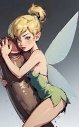 1boy 1girls ai_generated aigeneratedp disney extreme_size_difference fairy female giant holding_penis larger_male macro male micro micro_on_macro minigirl peter_pan peter_pan_(disney) size_difference smaller_female tinker_bell