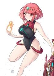 1girls breasts chascoby core_crystal female female_only nintendo pyra solo swimsuit xenoblade_(series) xenoblade_chronicles_2