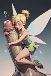 1boy 1girls ai_generated aigeneratedp cumshot disney extreme_size_difference fairy female giant holding_penis larger_male macro male micro micro_on_macro minigirl peter_pan peter_pan_(disney) size_difference smaller_female tinker_bell tits