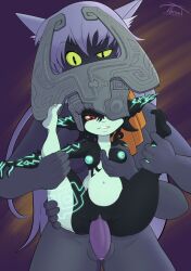 1futa 1girls alternate_version_available big_penis black_skin breast_grab breasts dark_skin duo erection female four_arms full_body furry futa_on_female futa_sans_balls futanari helmet humanoid imp_midna legs_held_open legs_up looking_at_viewer midna nipples nude nude_female one_eye_covered orange_hair penis red_eyes reverse_stand_and_carry_position reverse_suspended_congress sex shortstack spread_legs standing the_legend_of_zelda the_legend_of_zelda:_twilight_princess thick_thighs throat_(artist) twili twilight_princess vaginal_penetration yellow_sclera