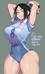 bare_thighs big_ass big_breasts perfect_legs ryo_agawa shiny_skin sportswear thick_thighs thighs