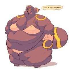 big_breasts breasts eeveelution morbidly_obese overweight pokémon_(species) pokemon pokemon_(species) sooftly_ umbreon