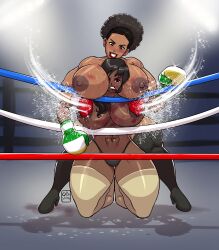 2girls abs athletic athletic_female big_breasts big_thighs boxing boxing_gloves boxing_ring breasts breasts_punch brown-skinned_female brown_body brown_skin busty catfight cleavage commission curvaceous curvy curvy_figure dark-skinned_female dark_skin digital_drawing_(artwork) digital_media_(artwork) duo eyebrows eyelashes eyes female female_focus female_only fight fit fit_female gabocaricaturas gloves hair hips hourglass_figure huge_breasts human large_breasts legs lips lipstick mature mature_female multiple_girls original original_character original_characters red_boxing_gloves red_gloves red_lipstick thick thick_hips thick_legs thick_thighs thighs toned toned_body toned_female top_heavy topless topless_boxing upper_body voluptuous waist wide_hips yuri