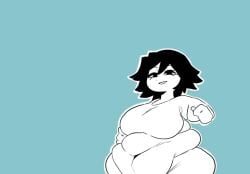 1girls animated bad_anatomy bbw big_breasts fat fat_rolls huge_belly huge_breasts oc short_playtime slideshow tagme thick_thighs video waifudekai weight_gain