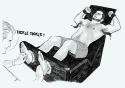 bondage_chair gay male_only mrfox96 sketch tickle_fetish tickle_torture tickling tickling_feet