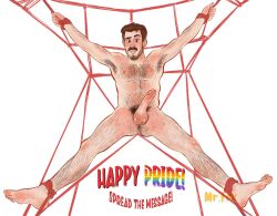 ass balls bill_andersen bondage boner daddy erection fetish gay gay_bondage hairy inside_out male male_only mrfox96 nude penis pride pride_colors solo solo_male white_background