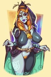 1girls big_breasts blonde_hair exposed_pussy female female_focus female_only fkiller long_hair midna no_bra no_nipples no_panties pubic_hair the_legend_of_zelda the_legend_of_zelda:_twilight_princess thick_thighs twili_midna twilight_princess