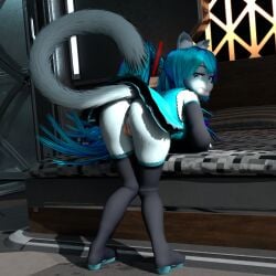 1:1 3d 3d_(artwork) absurd_res alternate_species anthro anthrofied anus ass attifyon attifyon_(artist) blender_(software) blue_body blue_eyes blue_fur blue_hair clothed clothing digital_media_(artwork) felid feline female fur genitals hair hatsune_miku hi_res mammal presenting pussy solo vocaloid