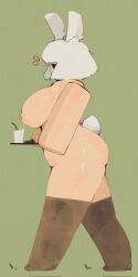 1girls blocky_body bubble_butt bunny_ears bunny_tail drmover evelynn_winter lactating lactation large_ass large_breasts no_bra no_panties original_character roblox roblox_avatar robloxian side_view stockings tagme thigh_highs thighs white_hair white_skin