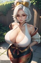 1girls ai_generated big_breasts breasts female hair_ornament purah purah_(tears_of_the_kingdom) red_eyes stable_diffusion tears_of_the_kingdom the_legend_of_zelda white_hair winterzone