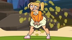 1girls animated ass blonde_hair blue_eyes breasts cartoon_network clenched_teeth emma_(tdi2023) fart fart_fetish farting female female_only mp4 no_sound official_art screencap solo tagme total_drama_island total_drama_island_(2023) video