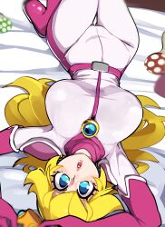 1girls absurd_res aqua_eyes big_breasts blonde_hair bodysuit bongfillstudent eyes eyes_open female female_only full_body_suit long_hair lying lying_on_back mario_(series) mario_kart motorcycle_suit mouth nintendo open_mouth princess_peach solo