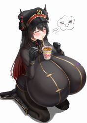 1girls big_breasts boo_iro breasts cup_noodles eating eating_food enormous_breasts female female_only giant_breasts gigantic_breasts huge_breasts hyper_breasts large_breasts massive_breasts solo tagme