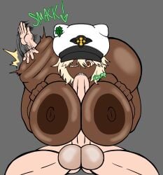 alternate_version_at_source alternate_version_available areola areolae ass ass_ripple balls biting_penis blowjob boobjob breasts butt_ripples cock dark-skinned_female fellatio guilty_gear guilty_gear_strive light-skinned_male nipples oogadeepend_(artist) paizufella paizuri penis ramlethal_valentine rippling_ass sitting_on_another sitting_on_face smack smacking_ass tagme testicles thighs titjob