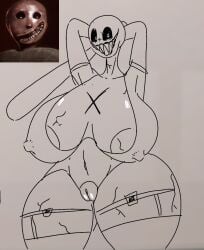 alternate_version_available bald_female bald_woman baseball_bat belly belly_button big_breasts big_thighs breasts crazy crazy_eyes crazy_girl crazy_smile drooping_breasts dvloper fat_thighs gilf granny granny_(character) granny_(game) granny_remake grin grinning grinning_at_viewer hands_behind_head holding_baseball_bat holding_object holding_weapon huge_breasts large_breasts large_thighs looking_at_viewer massive_breasts nipples nipples_visible_through_bra nipples_visible_through_clothing old_woman older_female pussy reference_image sagging_breasts saggy_boobs saggy_breasts sketch smile smiling smiling_at_viewer thick_thighs veins veins_on_breasts