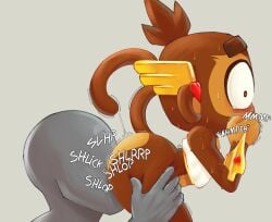 2boys anon anonymous_male ass ass_eating ass_focus bloons_td_6 bloons_tower_defense brown_fur btd6 covering_mouth cupid_quincy_(bloons_tower_defense) curled_tail dominant_male eating_ass faceless_dom faceless_male femboy fur furry gay gay_rimjob grabbing_from_behind grabbing_legs grabbing_thighs male/male male_rimming_male monkey monkey_boy monkey_tail monkiebrained rimjob rimming rimming_male sweat sweaty sweaty_body tail whimper whimpering wide_eyed