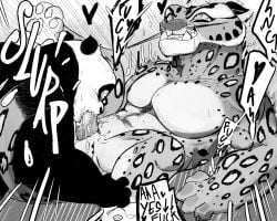 abs anthro balls bear bodily_fluids cum cum_in_mouth cum_inside dreamworks duo erection felid fellatio fur genital_fluids genitals giant_panda heart_eyes heart_symbol hi_res kung_fu_panda male male/male mammal markings master_po_ping monochrome muscular muscular_anthro muscular_male nude oral orgasm ottotopus pantherine pecs penile penis penis_in_mouth sex snow_leopard spots spotted_body spotted_fur
