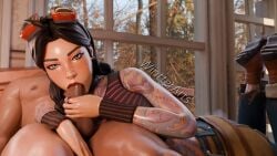 1boy 1boy1girl 1boys 1girl 1girls 3d blowjob body_tattoo clothed female fortnite freckles freckles_on_face hand_on_penis jules_(fortnite) legs_together legs_up light-skinned_female light-skinned_male looking_at_viewer male tattoed_girl tattoo tattoo_on_arm tattoo_on_chest tattooed_arm tattoos white_body white_penis wintterarts