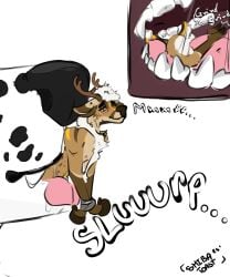 2025 absurd_res anthro antlers arch_position arched_back arm_tuft ass bared_teeth big_butt binder_(restraint) black_body black_fur black_spots blush blushing_profusely bodily_fluids body_hair bondage bound brown_body brown_fur brown_spots canid canine canine_teeth canis cheek_tuft chest_hair chest_markings chest_tuft comic curly_hair dalmatian deer domestic_dog drooling_tongue duct_tape duo duo_focus elbow_tuft extreme_size_difference eyebrows facial_tuft fangs feet fellatio femboy fluffy fluffy_chest fluffy_ears fluffy_hair fluffy_tail from_front_position fur grinding grinding_on_tongue group hair hi_res hooves horn in_mouth inside_mouth internal internal_oral licking long_hair long_tongue looking_at_mouth looking_down looking_pleasured macro macro_anthro macro_focus macro_male male male/male mammal mane markings mawplay micro moan molars mouth_closed mouth_shot neck_tuft nipples nude nude_male onomatopoeia open_mouth oral parsec penile pink_tongue puffy_hair raised_hoof restraints saliva saliva_on_butt saliva_on_tongue saliva_string sex shaded shibatoast simple_background simple_coloring simple_eyes simple_face simple_nose simple_shading size_difference size_play skinny skinny_anthro skinny_male slim slim_anthro slim_male small_waist snout_fuck sound_effects spots spotted_markings sucking sucking_micro tail tan_body tan_fur tape tape_bondage teeth teeth_showing text text_emphasis thick_eyebrows thick_lines thick_tail thick_thighs tongue tongue_out tonguejob tuft vore white_background white_body white_fur white_hair wide_hips yellow_body yellow_fur
