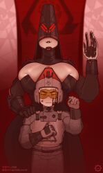 1boy 1girls 2020s 2025 2d 2d_(artwork) 5_fingers big_breasts big_thighs black_lipstick breasts child_bearing_hips cleavage clothed clothing command_and_conquer corruption curvy curvy_body curvy_female curvy_figure duo female femdom gdi_soldier gloves helmet hi_res highres hips hourglass_figure huge_breasts human human_only large_breasts larger_female light-skinned_female light-skinned_male light_skin looking_at_viewer low-angle_view male male/female malesub mask masked masked_female military military_uniform mr_fuga nod_soldier pinup priestess skindentation slim_waist smaller_male thick_thighs thighs top_heavy uman_only visor wide_hips