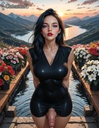 1futa abs ai_generated balls big_balls big_breasts breasts curvy cutanari dickgirl futa_only futanari looking_at_viewer nipples nsfw nude penis perfect_body ready_to_fuck small_waist smile solo tan_skin testicles