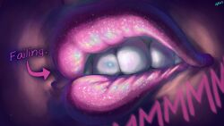 aroused_face biting_lip biting_own_lip color colored giantess glossy_lips lapotato8 lips macro mario_(series) plump_lips princess_peach solar_system space super_mario_bros. teeth text