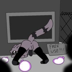 1dickgirl 1futa abysmalcha0s animated anthro balls condom condom_balloon furry oc original original_character penis public public_indecency public_nudity public_use raccoon self_upload shaking shaking_ass shaking_butt superbharm0ny trans_woman trans_woman_(lore) transfem