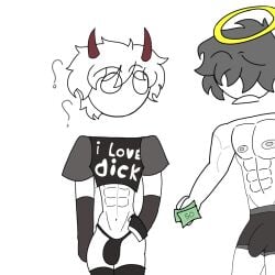 angel demon femboy gay hard_cock male money prostitution