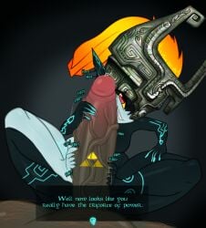 1boy 1girls 2020 bent_legs dark-skinned_male dark_skin dialogue dirty_talk dirty_talk_during_footjob dirty_talk_during_handjob english_text female female_focus footjob ganondorf grin grinning_at_viewer handjob helmet huge_cock imp imp_midna large_penis looking_at_viewer male midna nintendo orange_hair orange_sclera penis precum red_eyes scocks4you shortstack size_difference smiling smiling_at_viewer text_box the_legend_of_zelda thick_thighs triforce triforce_mark twilight_princess veiny_penis
