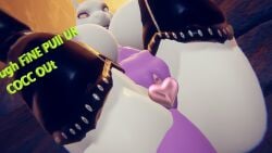 big_breasts heart laying_on_back lying_on_back mewtwo pokemon pokemon_(species) pussy sloppydragons tagme text thighhighs vrchat