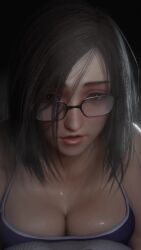 1girls 3d 3d_animation animated breasts cleavage female female_on_top final_fantasy final_fantasy_vii final_fantasy_vii_remake glasses lazyprocrastinator medium_hair nayo_(final_fantasy_vii) no_sound pov sweat tagme video
