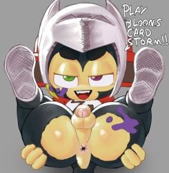 1boy anus ass ass_exposed bedroom_eyes bloons bloons_card_storm bloons_tower_defense brown_fur flaccid flaccid_penis fur helmet heterochromatic_pupils heterochromia legs_apart legs_spread legs_up male monkey monkey_boy monkiebrained paint paint_on_body paint_splatter pants penis presenting presenting_anus presenting_ass ripped_clothing ripped_pants sharp_teeth sneakers solo solo_male spread_legs twink