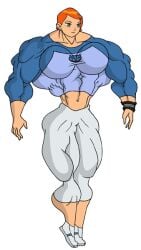 abs ben_10 biceps breasts female gwen_tennyson hair muscles muscular muscular_arms muscular_female muscular_legs muscular_thighs orange_hair pecs rssam000