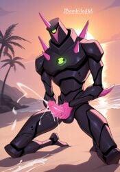 ai_generated alien ben_10 ben_10_alien_force ben_10_ultimate_alien ben_tennyson ben_tennyson_(alien_force) cartoon_network chromastone jeanbombila666 male masturbation penis solo_male