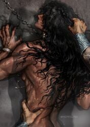 2boys anal anal_sex big_breasts big_nipples black_hair bondage bracelet breasts brown_hair captive forced forced_anal forced_sex gay gay_anal gay_domination gay_male gay_sex grabbing grabbing_from_behind grabbing_hair leaning_against_wall male male_focus male_only muscular muscular_arms muscular_back muscular_chest muscular_male nipple_bulge nipple_piercing nipples perfect_body prisoner protagonist(sultan's_game) rape_slave raped rough rough_anal rough_sex sex six_pack slave sultan's_game the_sultan trap trapped veiny veiny_hands veiny_muscles